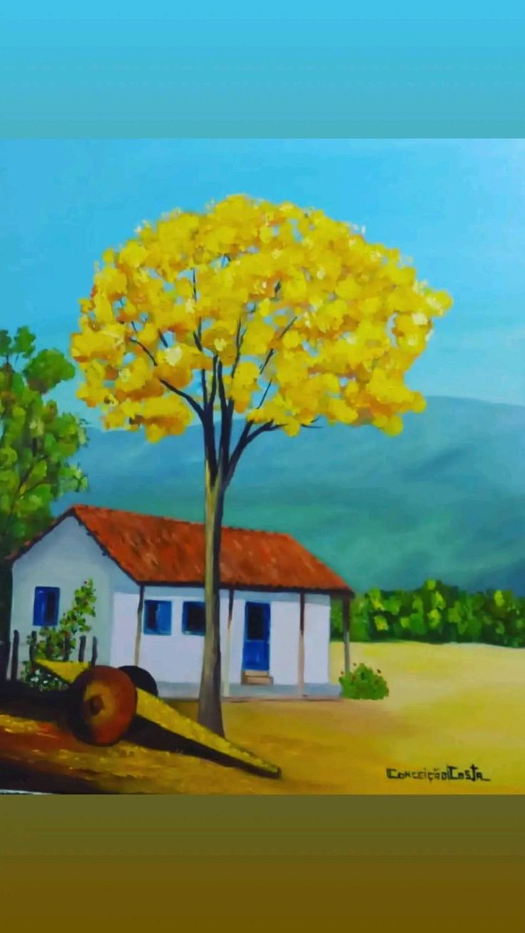 Ipê Amarelo nas Montanhas painting by my mom